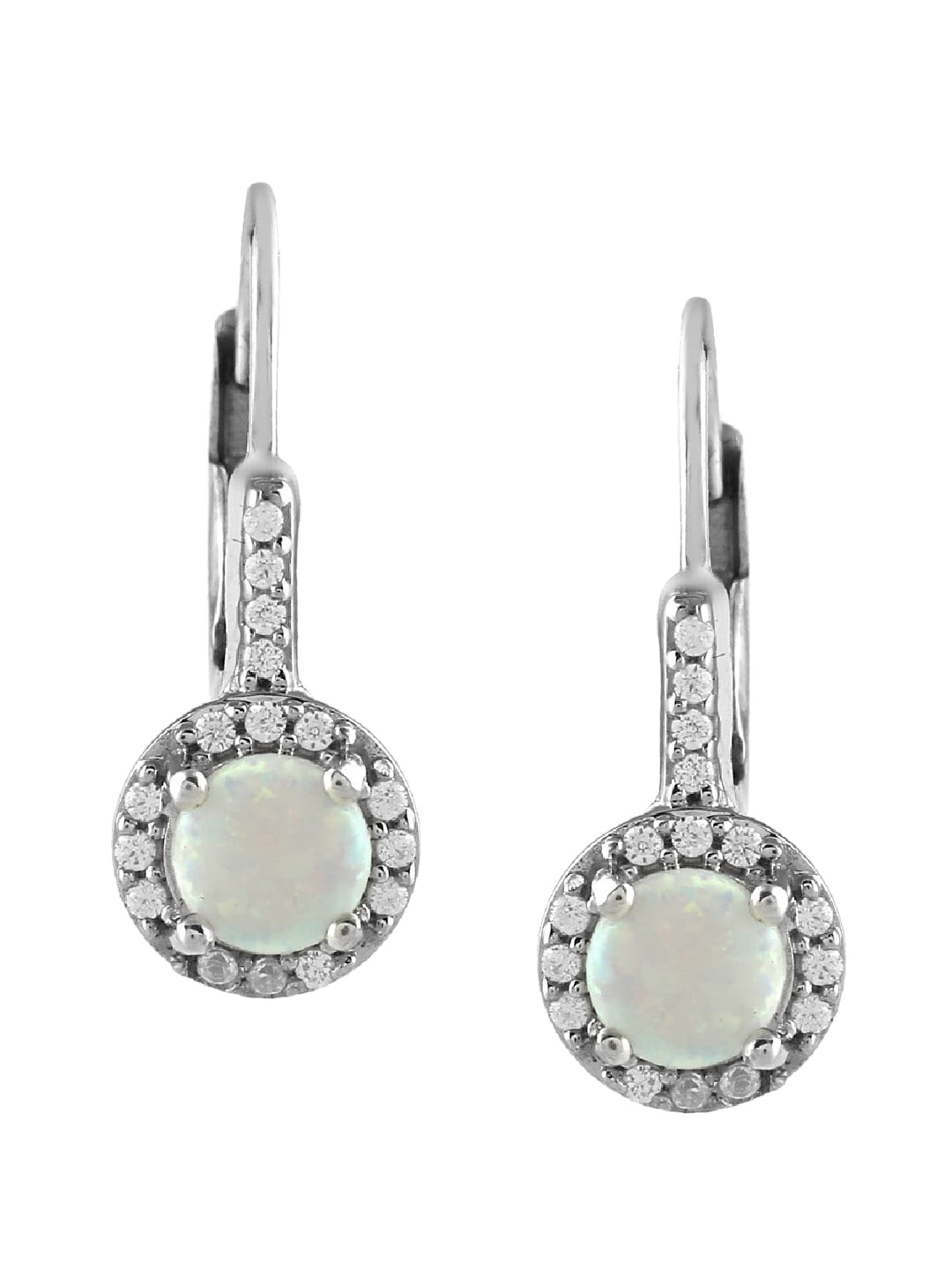 

LA SOULA White & Silver Classic Drop Earrings
