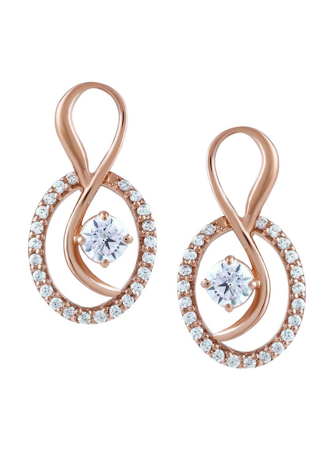 

LA SOULA Rose Gold Toned Contemporary Studs Earrings