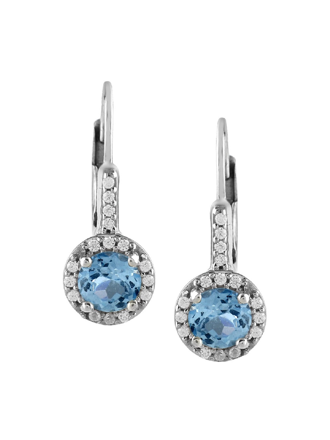 

LA SOULA Rhodium-Plated Blue Rhodium-Plated Contemporary Drop Earrings