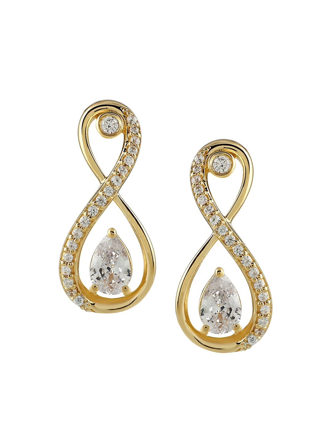 

LA SOULA Gold-Plated Gold-Toned Contemporary Studs Earrings
