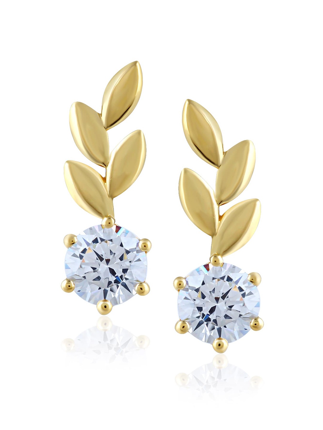 

LA SOULA Gold-Toned Stone Studded Contemporary Studs Earrings