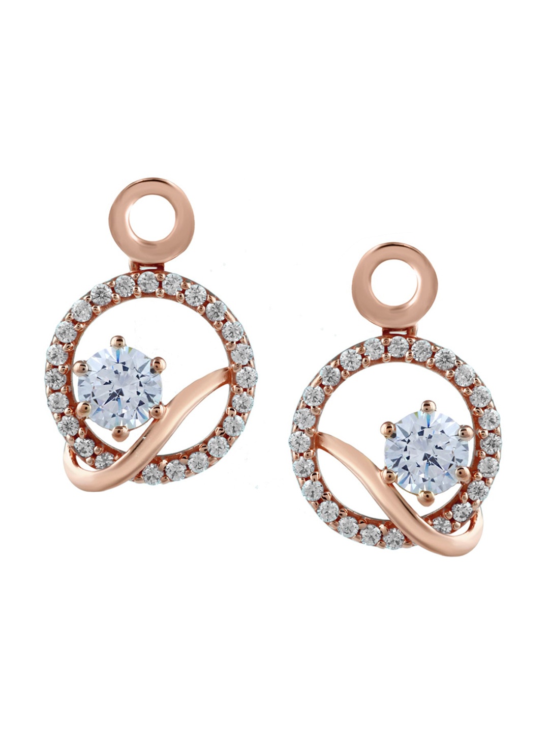 

LA SOULA Rose Gold & White Contemporary Drop Earrings