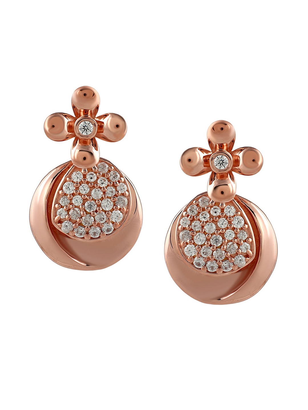 

LA SOULA Rose Gold Plated Contemporary Studs Earrings