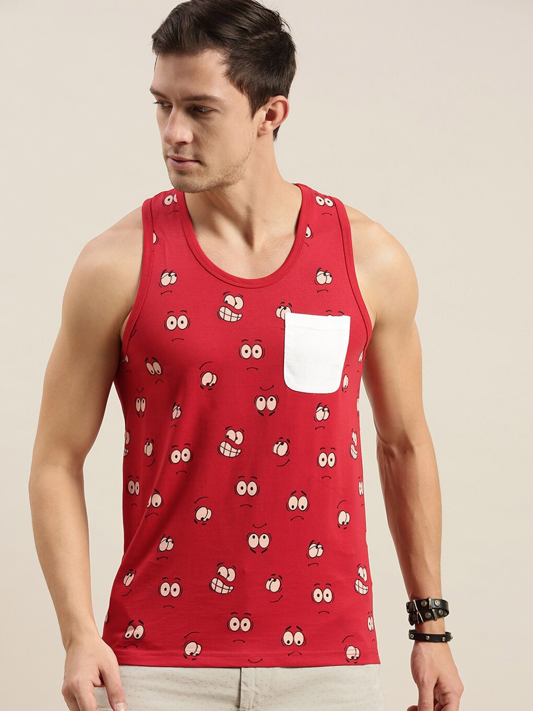 

Difference of Opinion Men Red Printed Cotton T-shirt