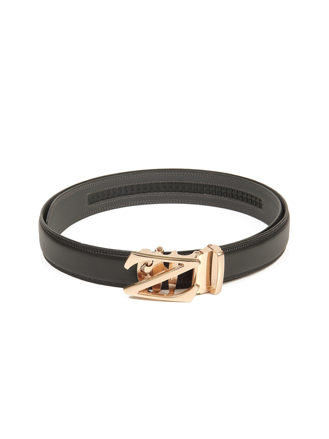 

Calvadoss Men Black & Gold Autoratch Textured Magnetic Belt