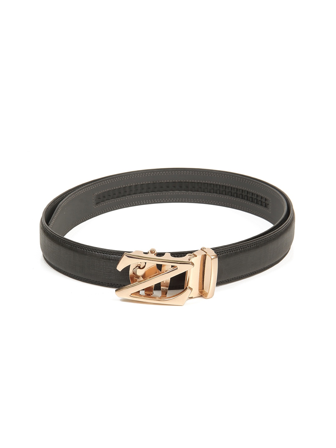 

Calvadoss Men Black Textured Casual Belt