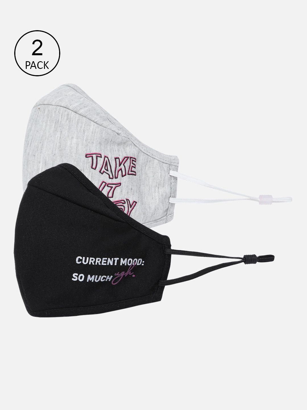 

Vero Moda Pack Of 2 Women Printed Casual Mask, Black
