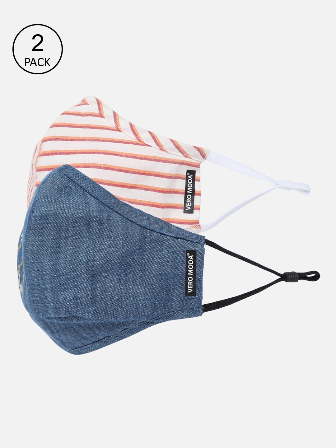

Vero Moda Women Set Of 2 Blue & White Casual Masks