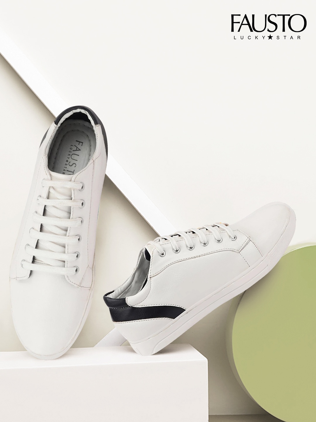 

FAUSTO Men White PU Sneakers