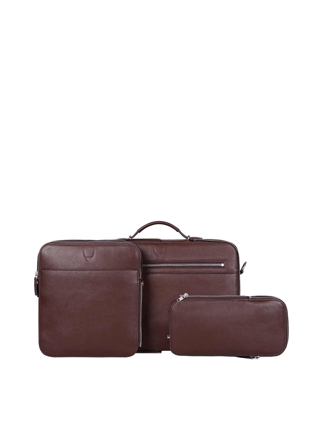 

Hidesign Men Brown Textured Messenger Bag