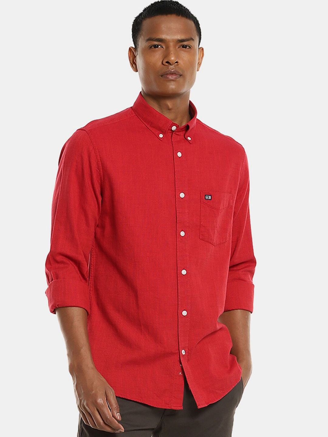 

Arrow Sport Men Red Solid Cotton Casual Shirt