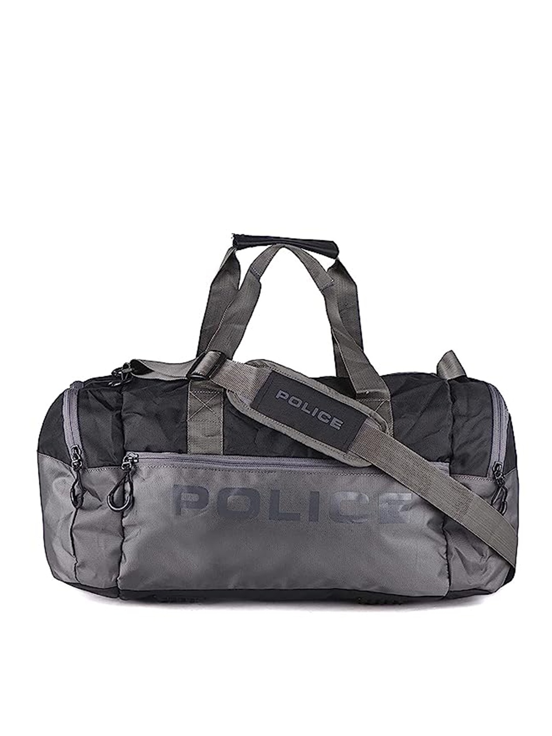 

Police Black & Grey Solid Duffel Bag