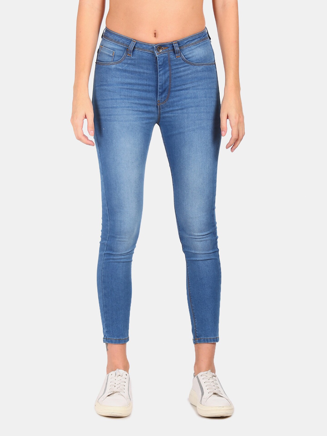 

Flying Machine Women Blue Washed Slim-Fit Jeggings