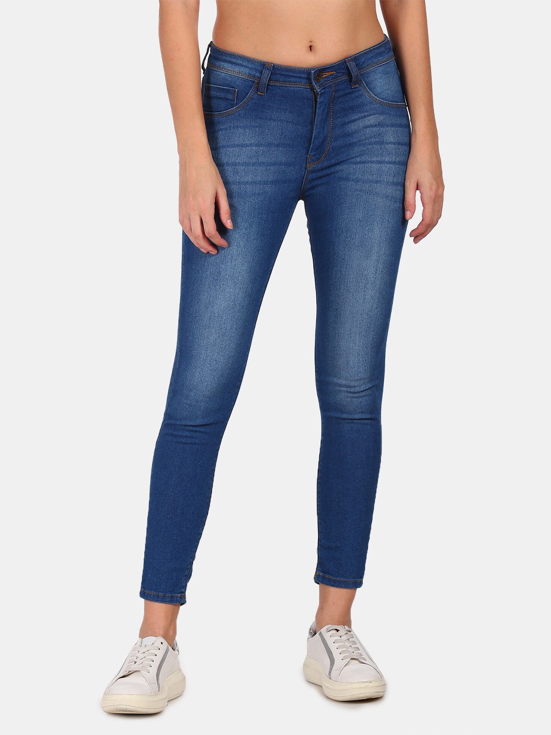 

Flying Machine Women Blue Washed Slim-Fit Jeggings