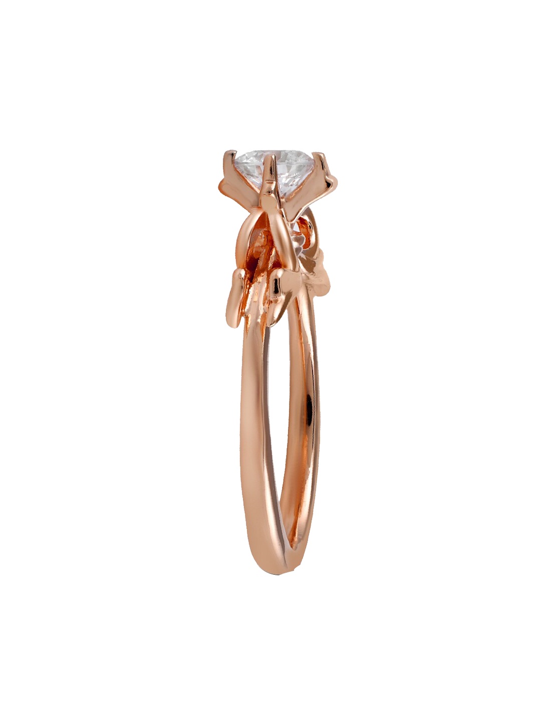 

LA SOULA 925 Sterling Silver Cubic Zirconia Statement Ring, Rose