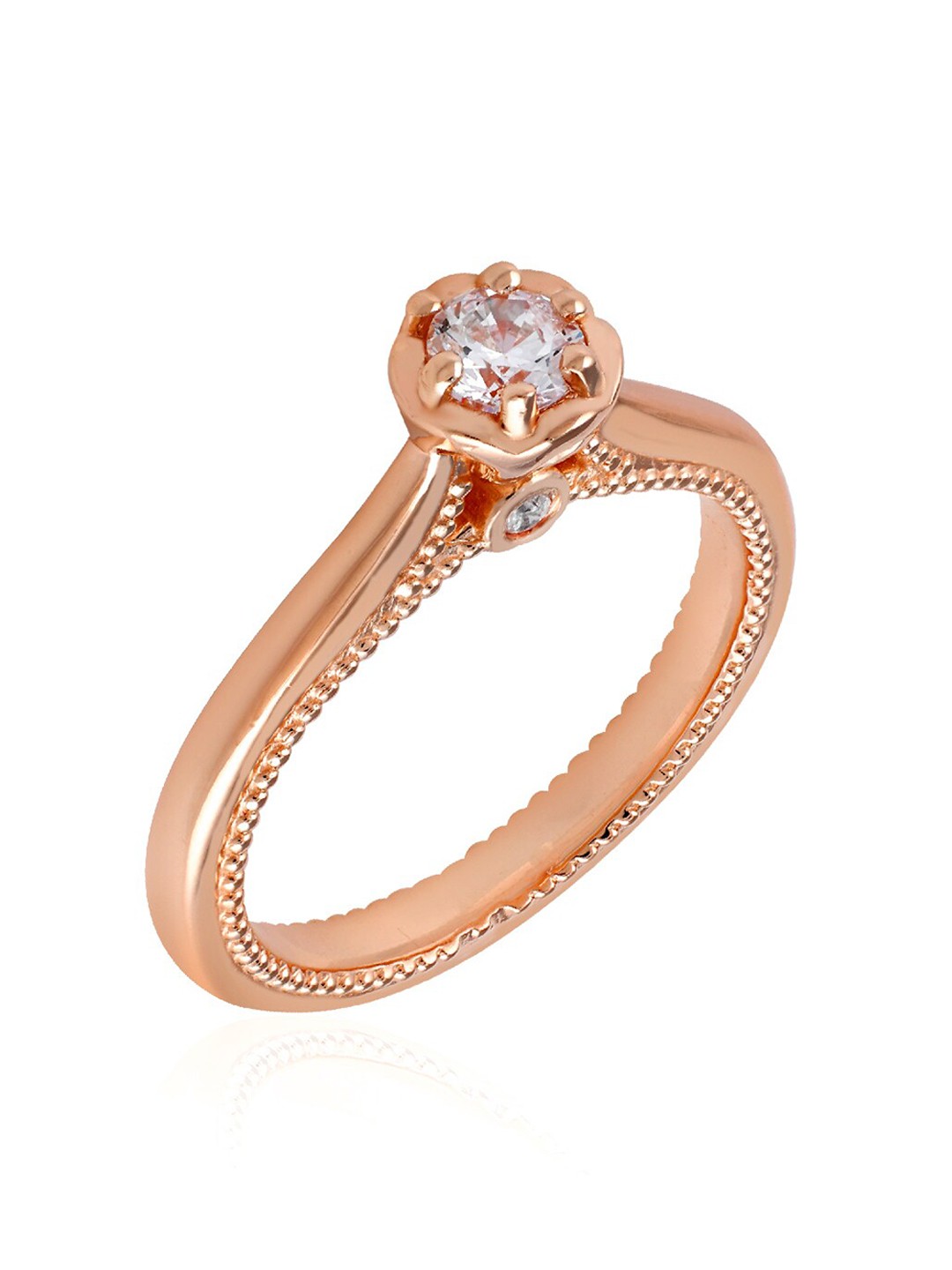 

LA SOULA Women 925 Sterling Silver Cubic Zirconia Ring, Rose