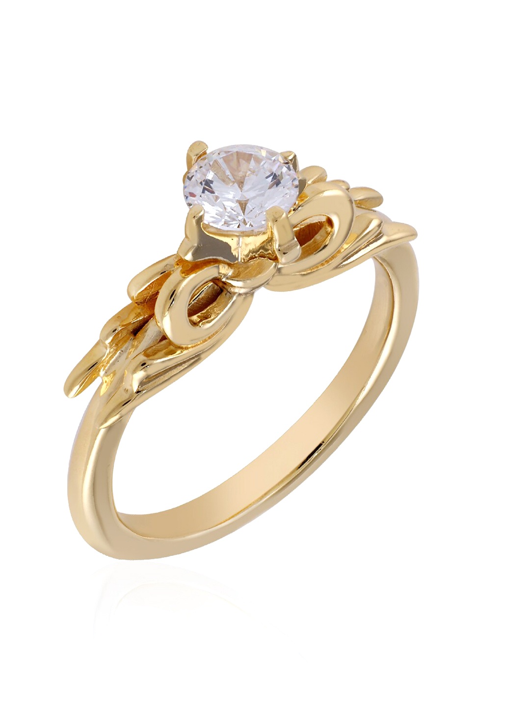 

LA SOULA Women Gold-Toned & White Gold-Plated Sterling Silver Cubic Zirconia Ring