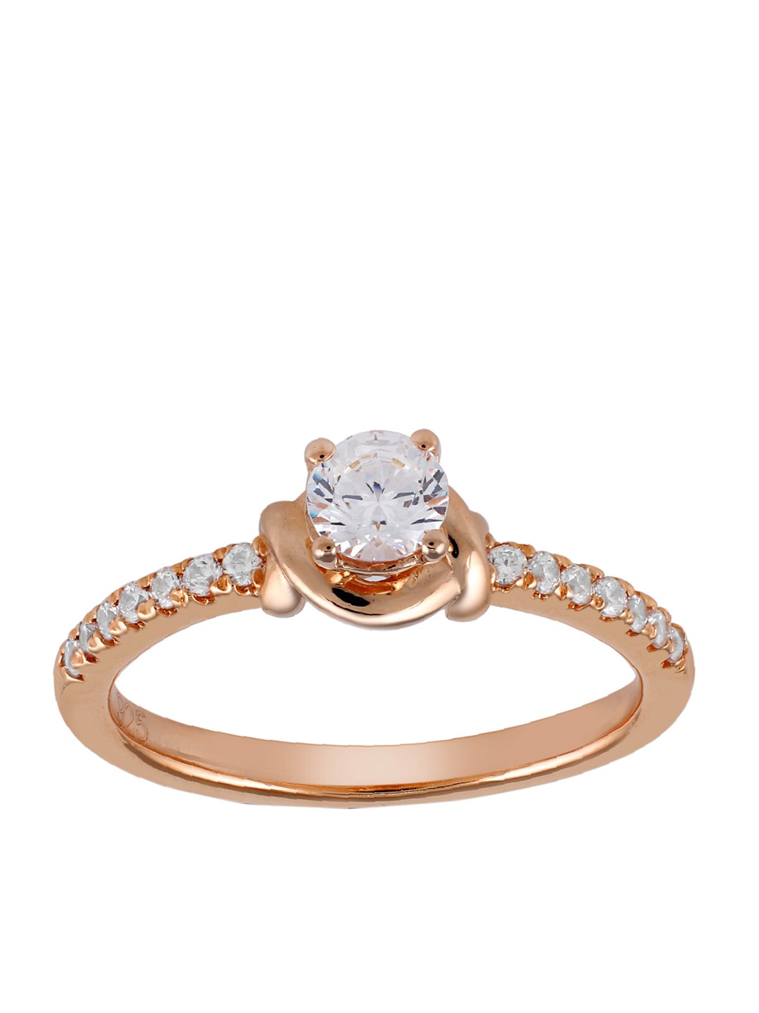 

LA SOULA 925 Sterling Silver Cubic Zirconia Ring, Rose gold