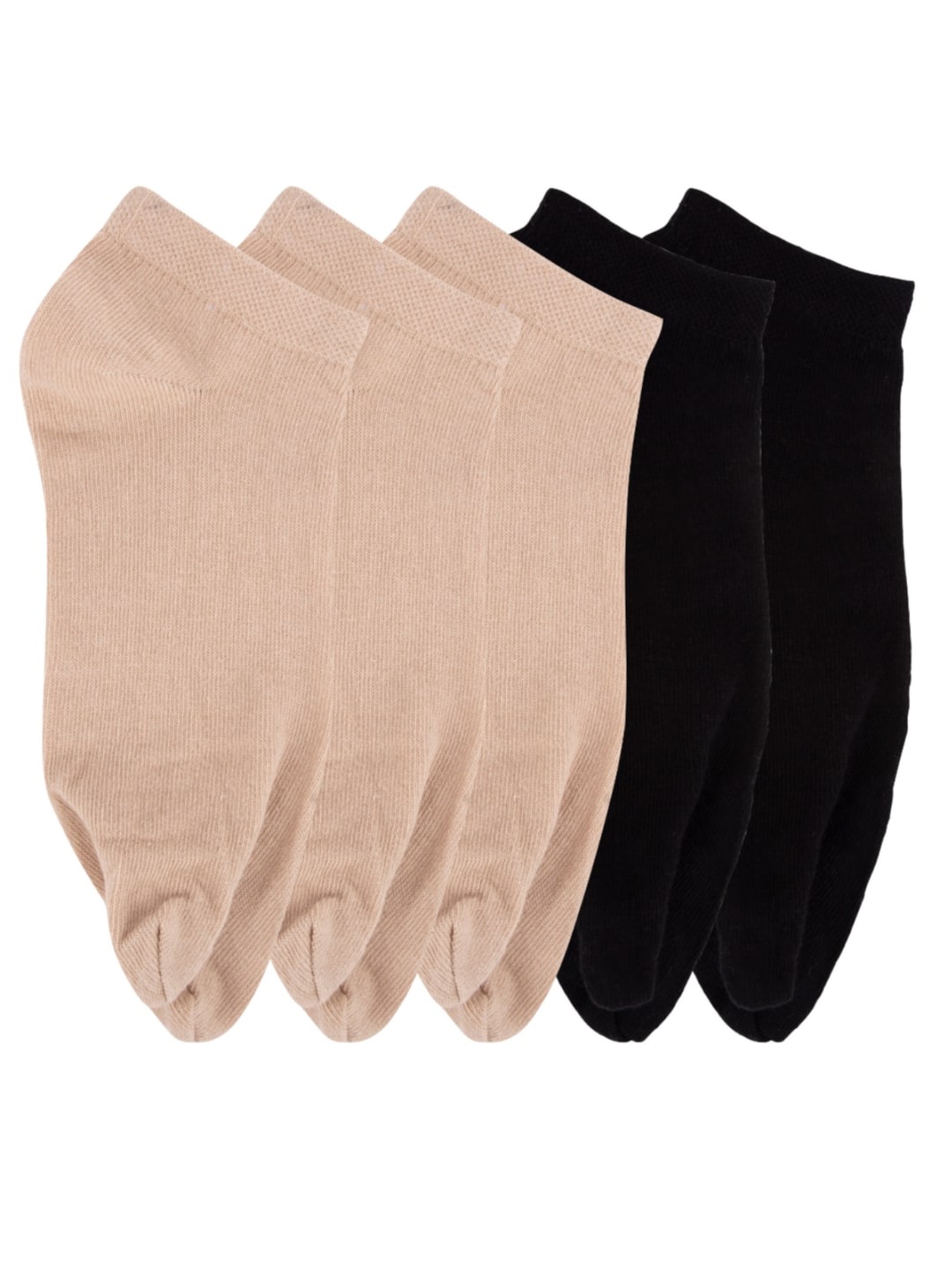 

N2S NEXT2SKIN Women Pack of 5 Assorted & Beige Ankle Length Cotton Thumb Socks