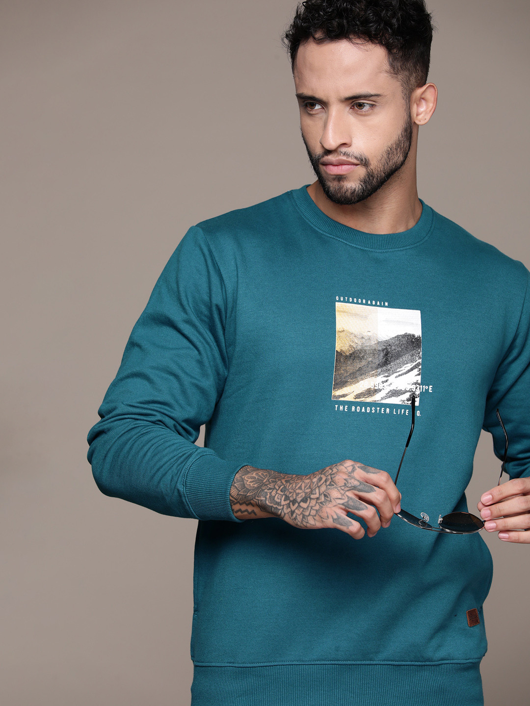 

The Roadster Lifestyle Co. Printed Sweatshirt, Teal