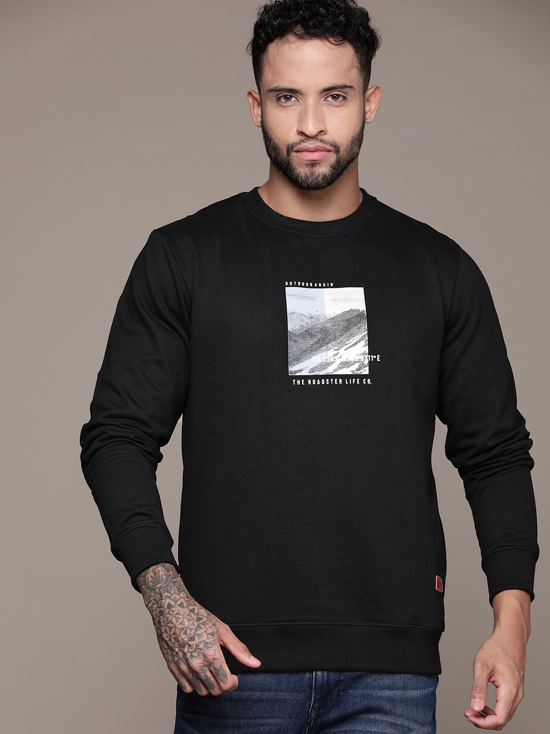 

The Roadster Lifestyle Co. Printed Sweatshirt, Black