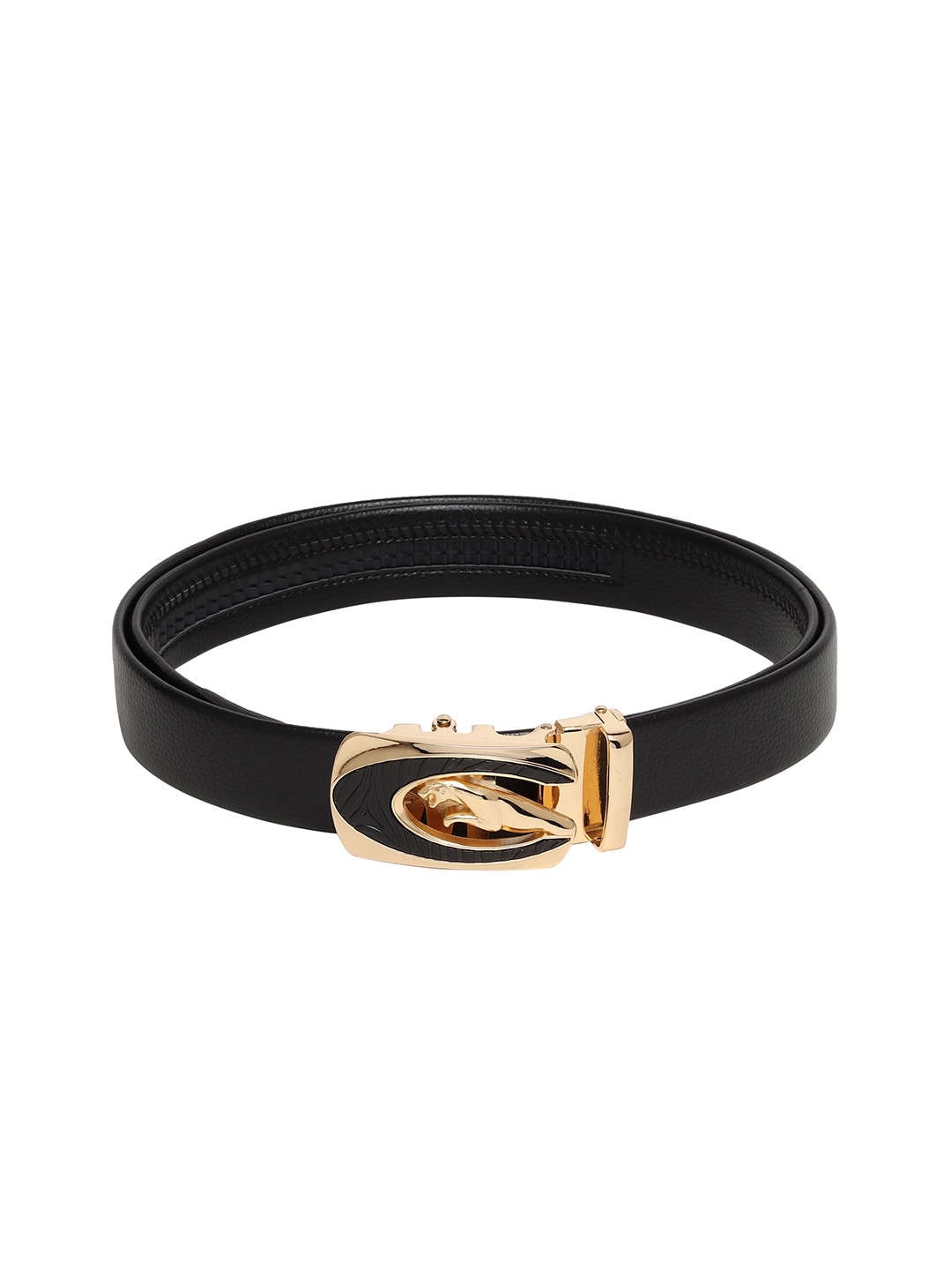 

Calvadoss Men Black Textured PU Belt