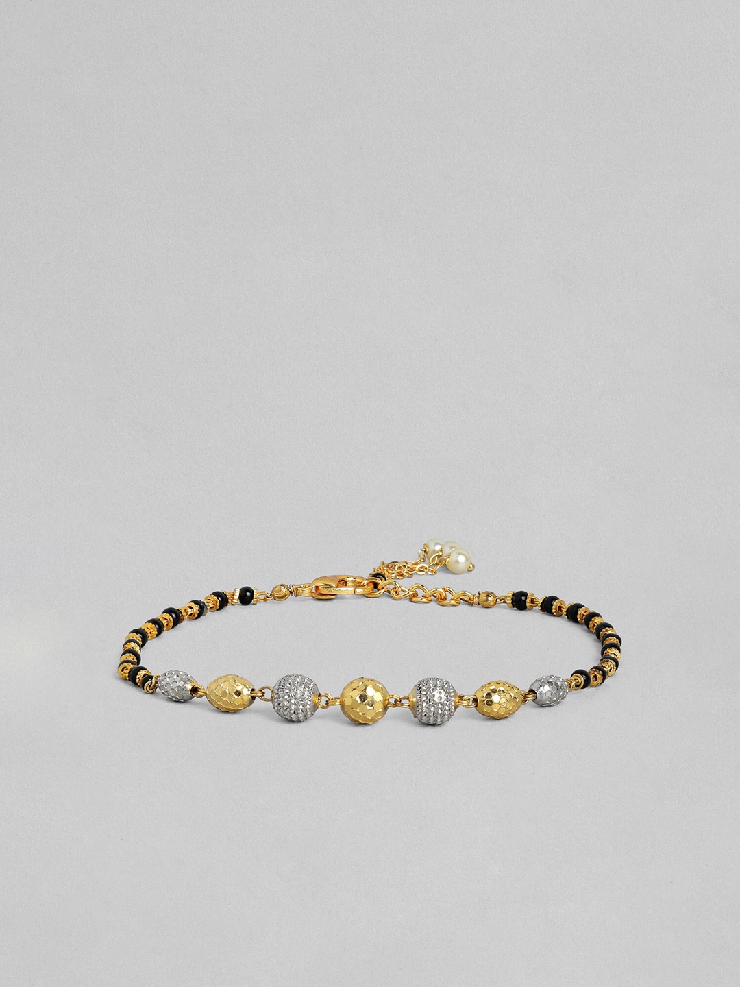 

Rubans Women Gold-Toned & Silver-Toned Gold-Plated Charm Mangalsutra Bracelet