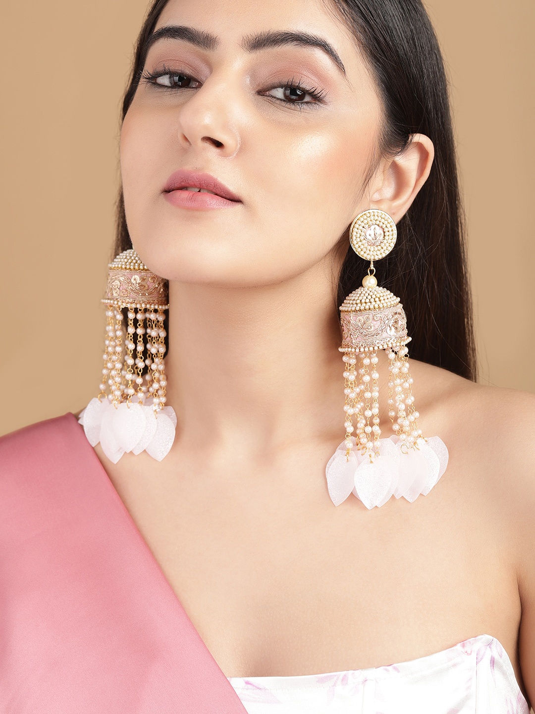 

Rubans Gold-Toned Contemporary Drop Earrings