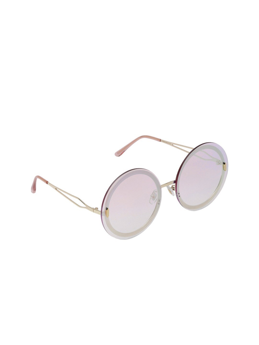 

MARC LOUIS Women Pink Lens & Gold-Toned Round Sunglasses With UV Protected Lens 4006 C2