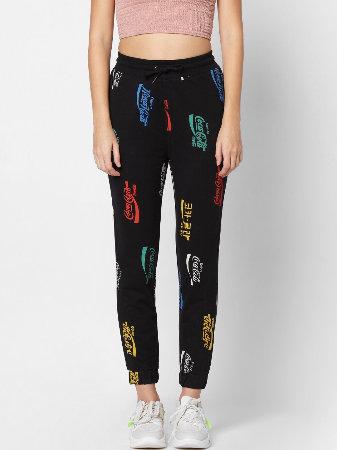 

ONLY Women Black Printed Joggers Trousers