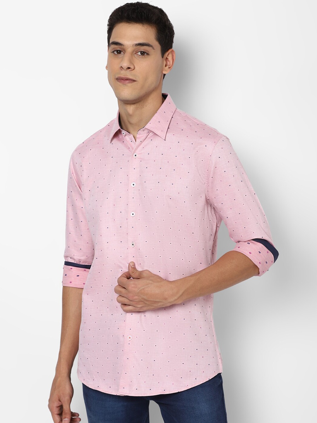 

SIMON CARTER LONDON Men Pink & Blue Printed Cotton Casual Shirt