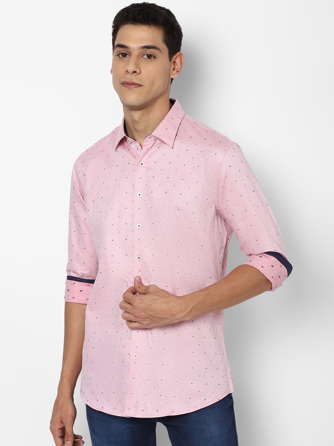 

SIMON CARTER LONDON Men Pink & Blue Printed Cotton Casual Shirt