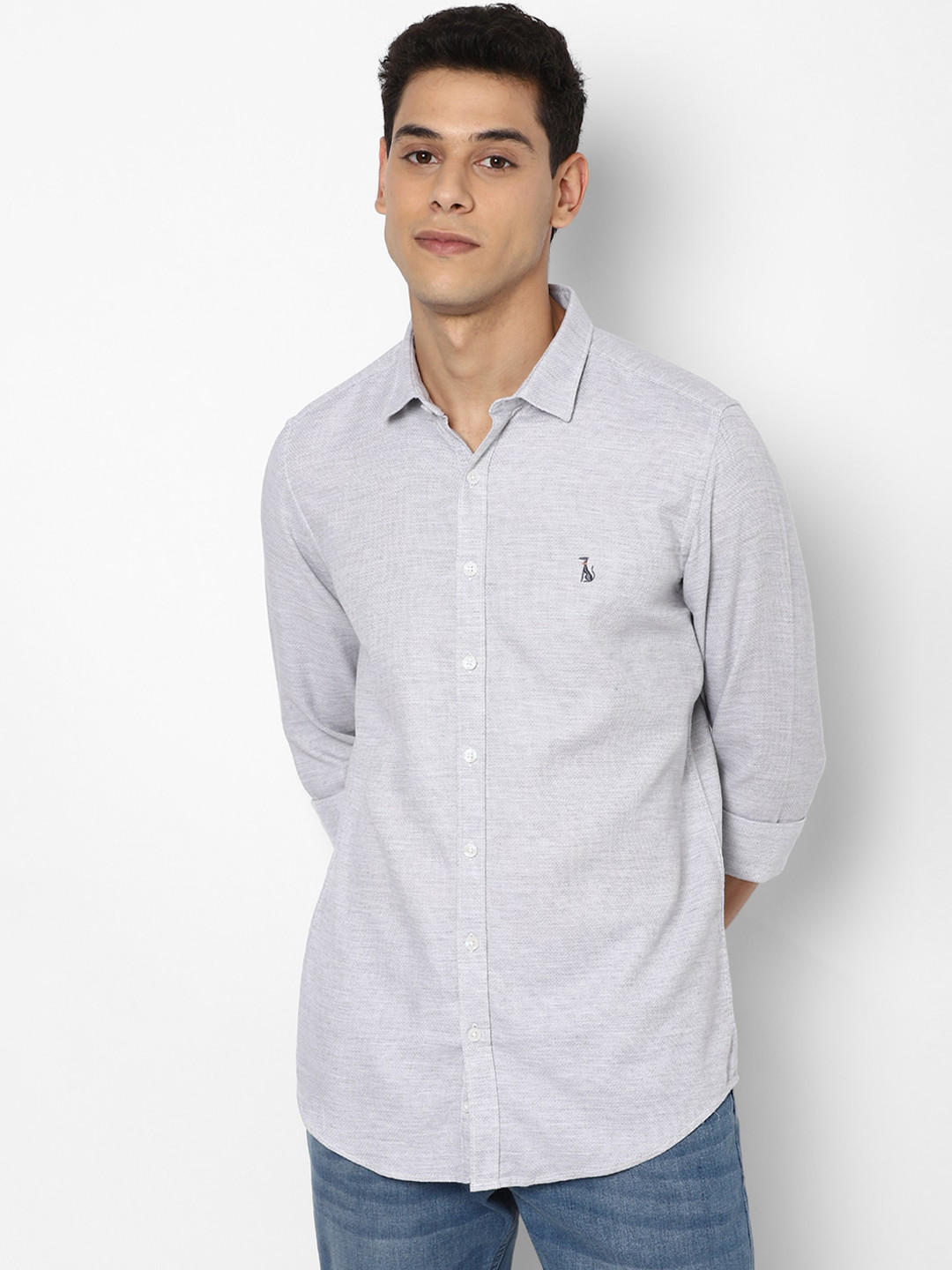 

SIMON CARTER LONDON Men Grey Slim Fit Opaque Casual Shirt