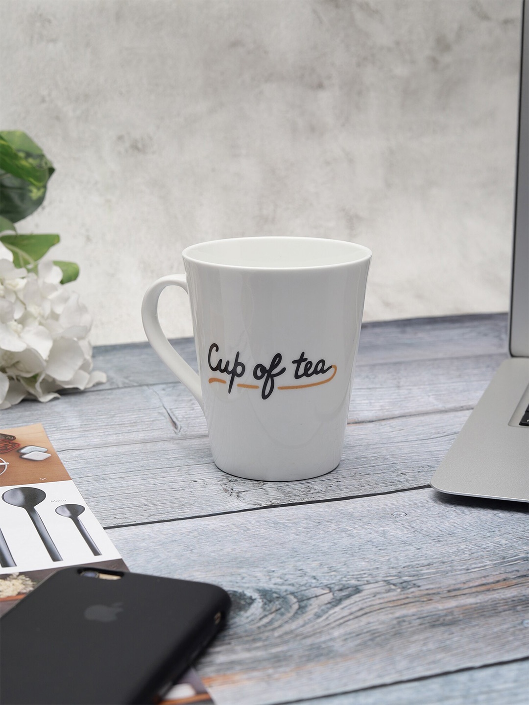 

JCPL White & Black Printed Ceramic Glossy Mug