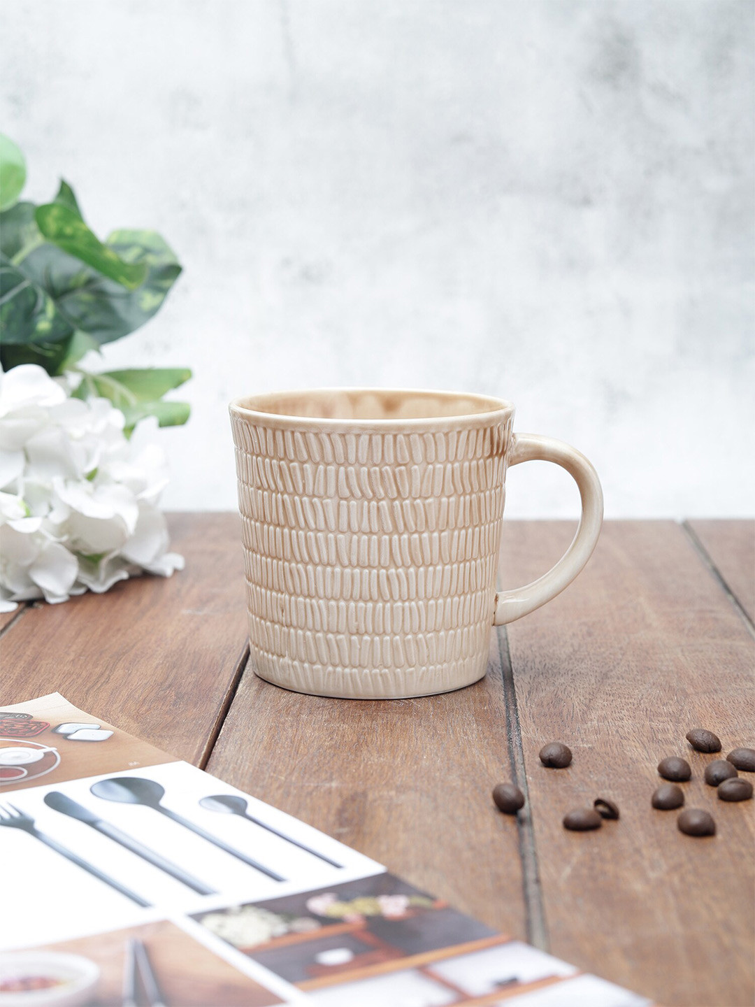 

JCPL Brown Printed Ceramic Glossy Mug