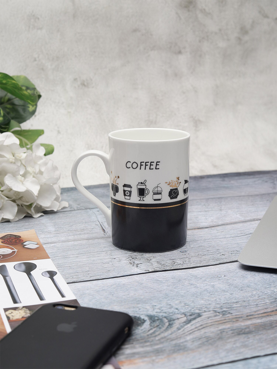 

JCPL White & Black Text or Slogans Printed Ceramic Glossy Mug