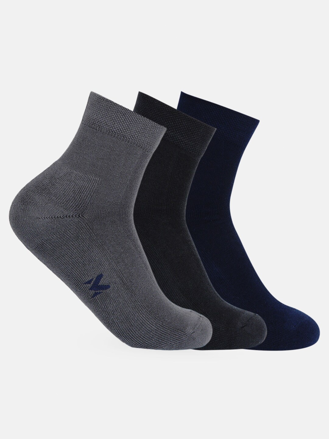 

VINENZIA Women Pack Of 3 Solid Organic Cotton Ankle Length Socks, Grey