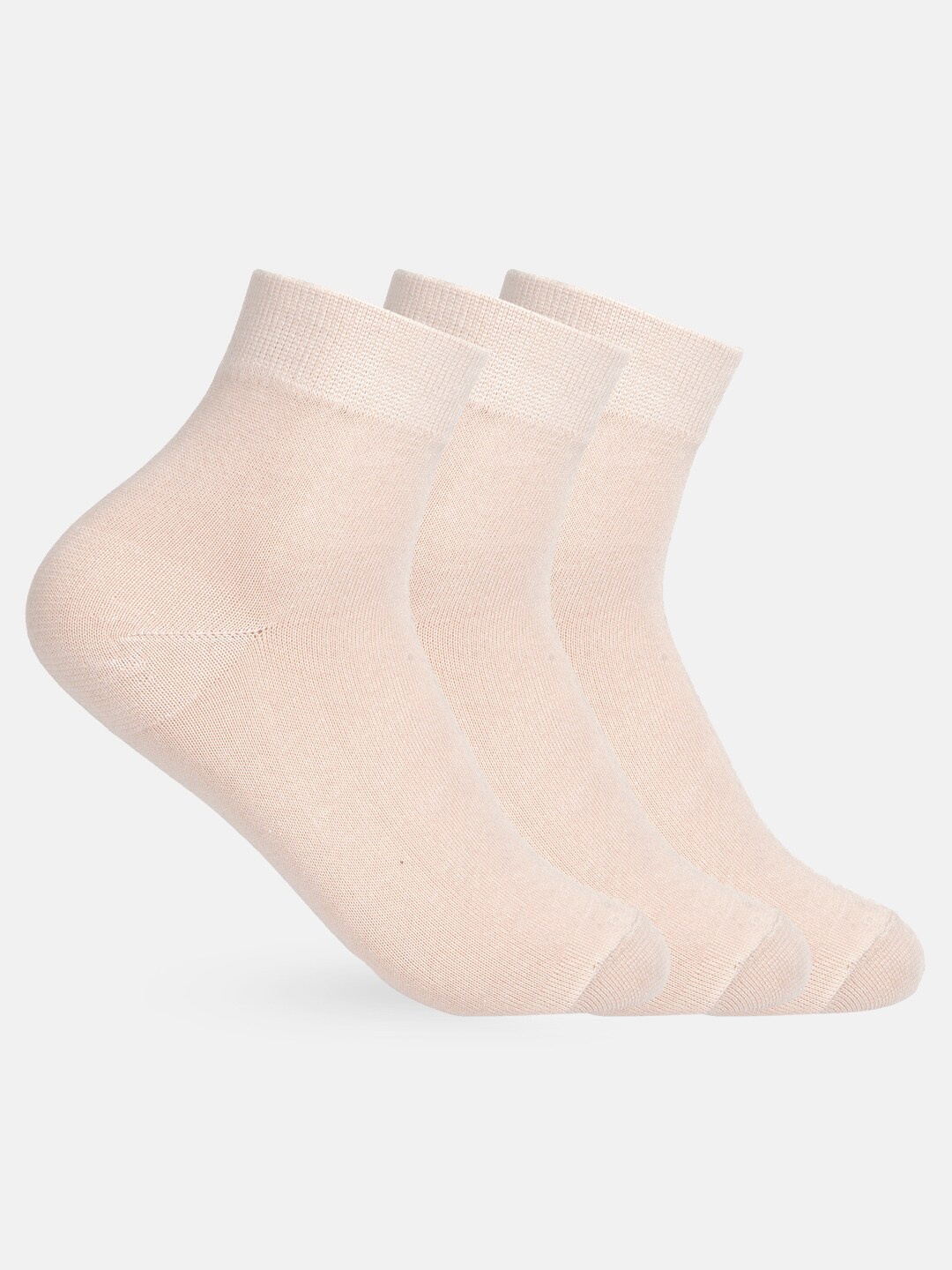 

VINENZIA Women Pack Of 3 Assorted Cotton Above Ankle-Length Socks, Nude