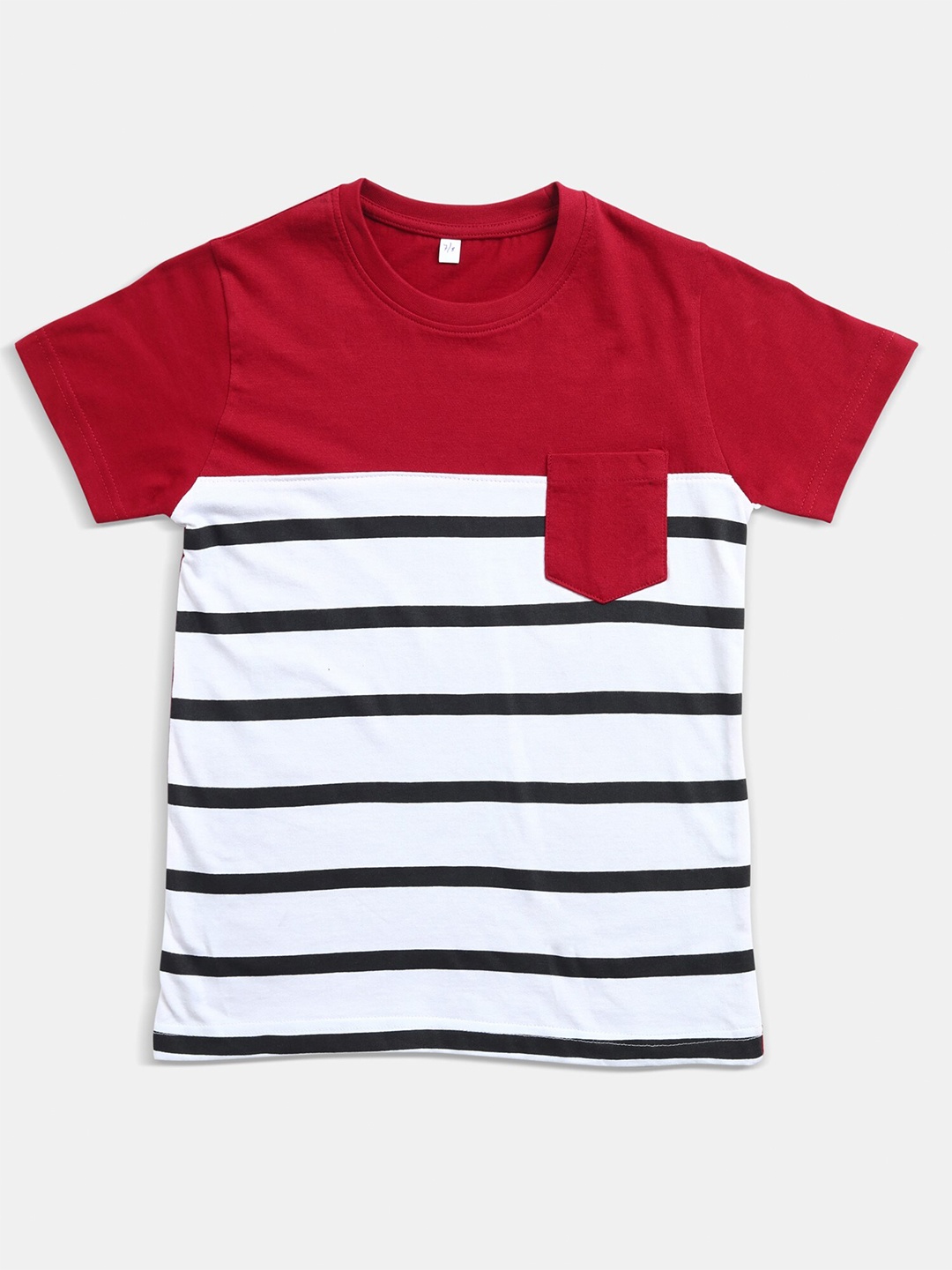 

Maniac Boys Red Striped Pockets T-shirt