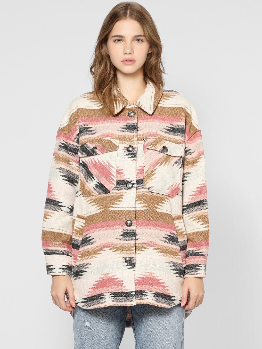 

ONLY Women Multicoloured Longline Tailored Jacket, Multi