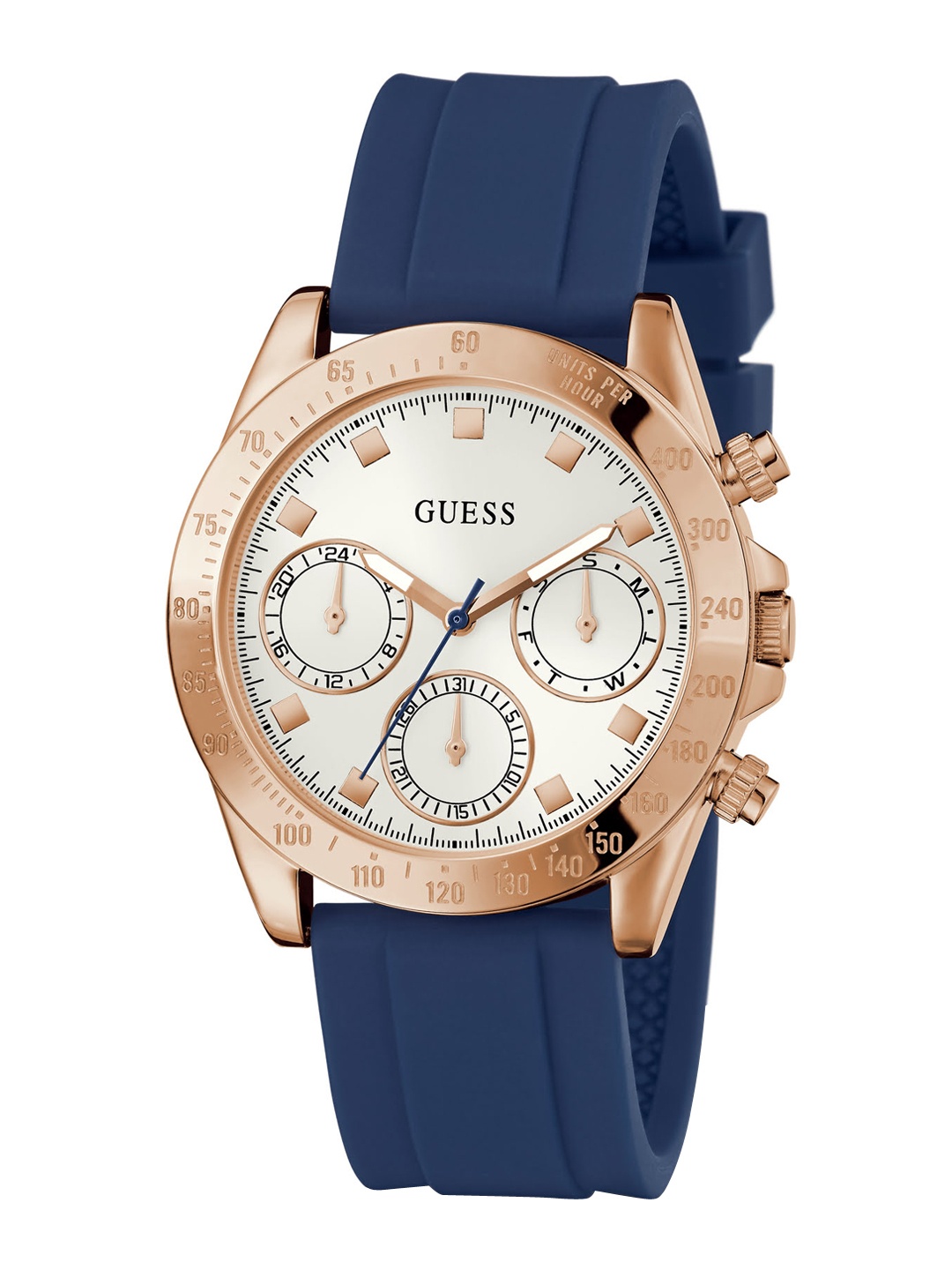 

GUESS Women White Dial & Blue Straps Analogue Watch GW0315L2