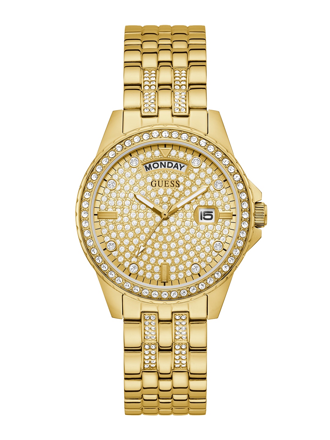 

GUESS Women Copper-Toned Embellished Dial Analogue Watch GW0254L2
