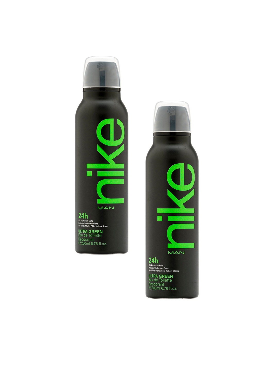

Nike Pack Of 2 Ultra Green Deodorant 200ml each, Transparent