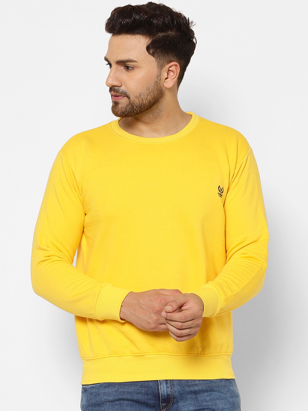 

VIMAL JONNEY Men Yellow Sweatshirt