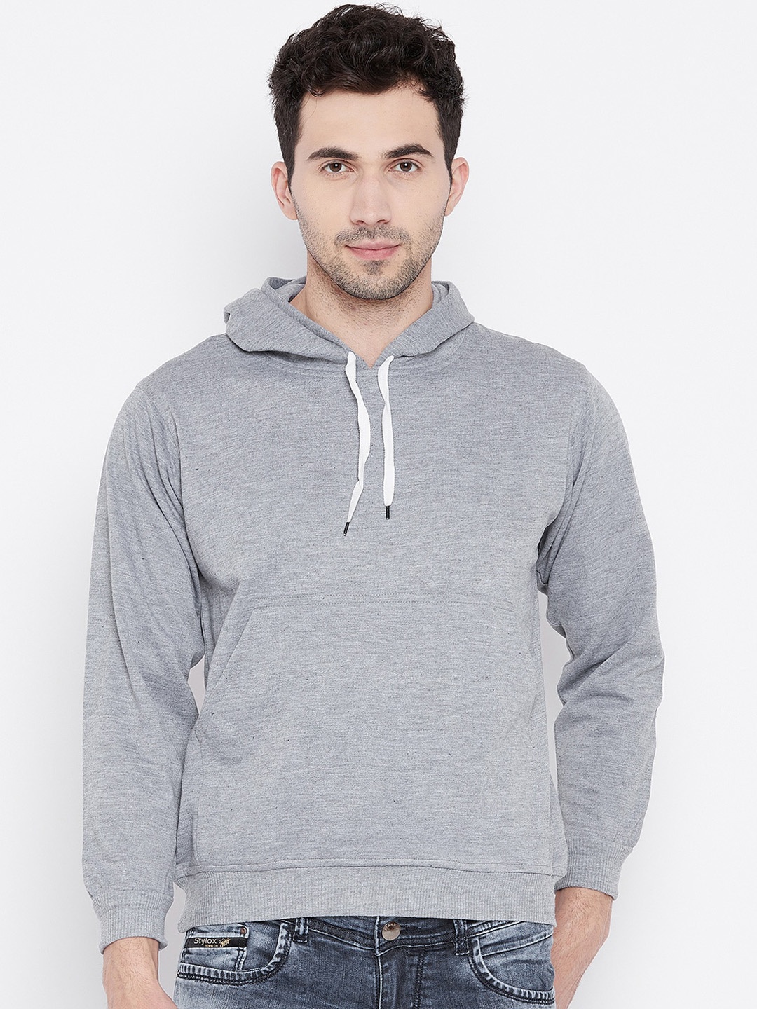 

VIMAL JONNEY Men Grey Hooded Sweatshirt