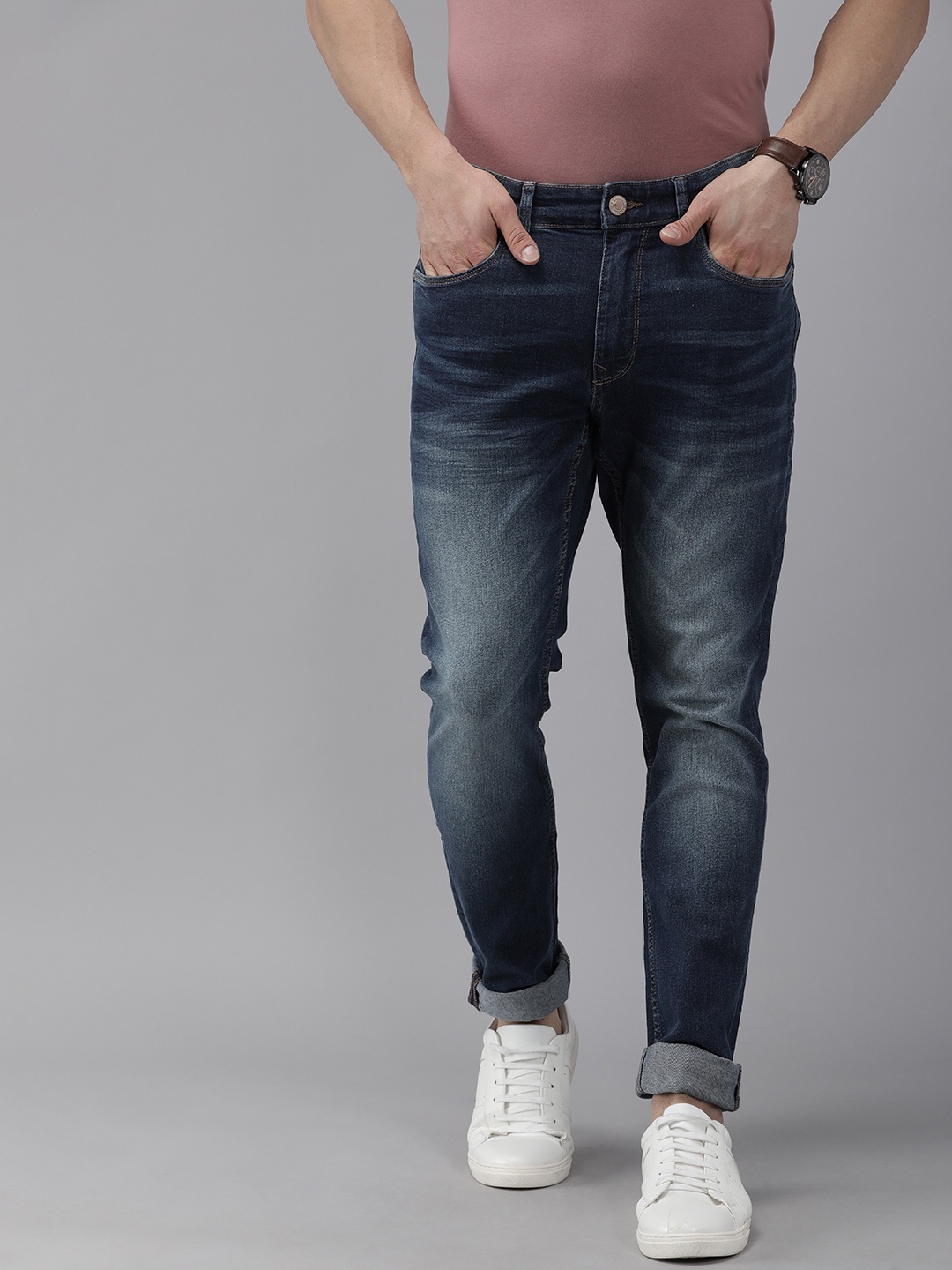 

U S Polo Assn Denim Co Men Blue Skinny Fit Heavy Fade Stretchable Jeans