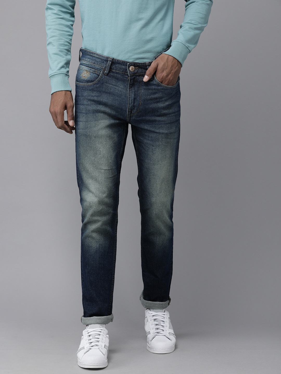 

U S Polo Assn Denim Co Men Blue Skinny Fit Heavy Fade Stretchable Jeans