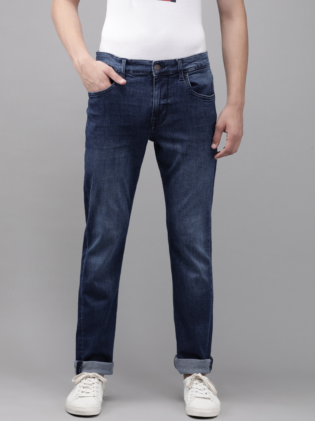 

U S Polo Assn Denim Co Men Blue Slim Fit Mid-Rise Light Fade Stretchable Jeans