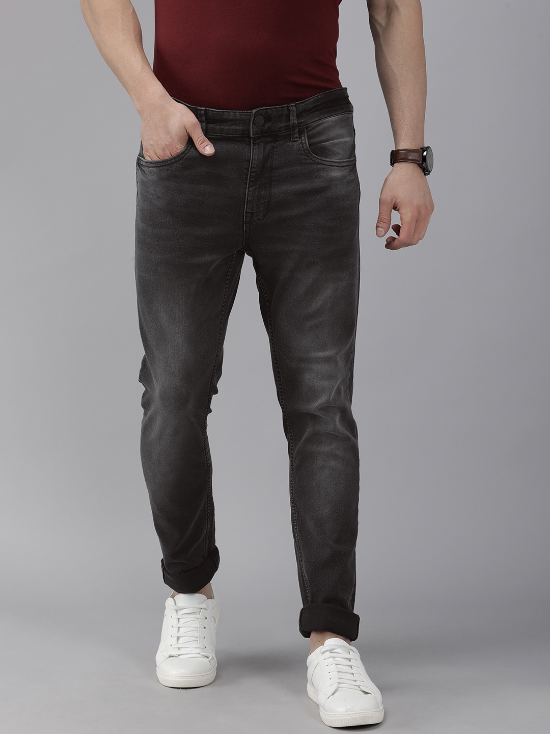 

U S Polo Assn Denim Co Men Grey Skinny Fit Light Fade Stretchable Jeans
