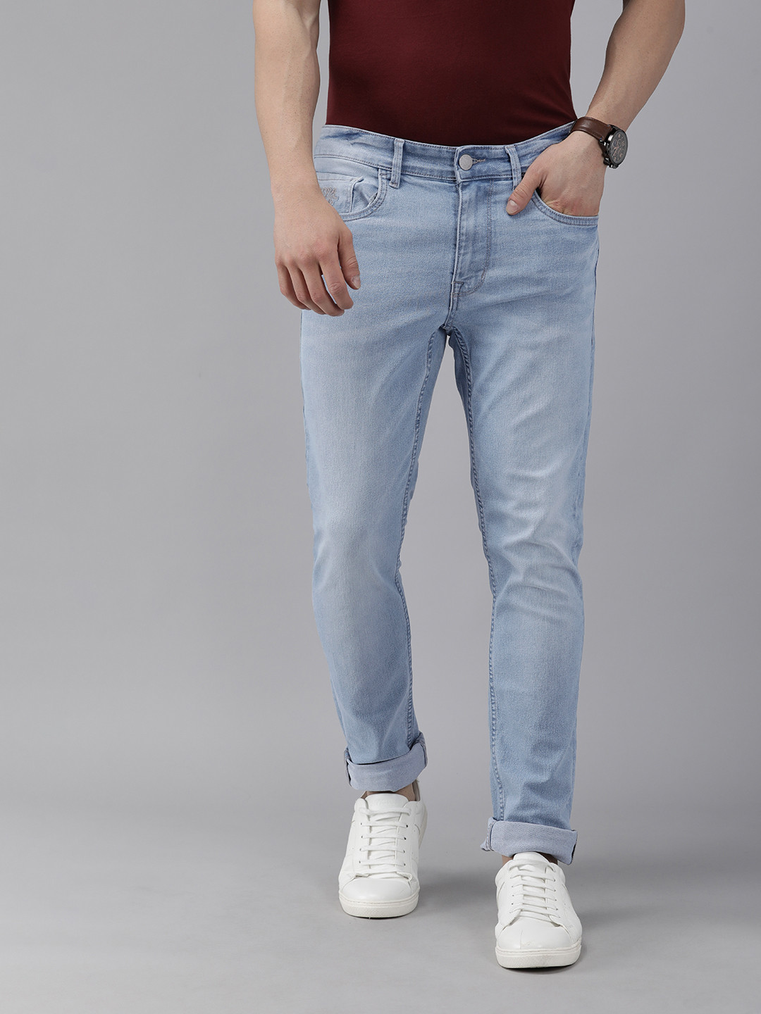 

U S Polo Assn Denim Co Men Blue Skinny Fit Light Fade Stretchable Jeans